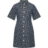Hemdblusenkleid aus Denim mit Animal-Print
