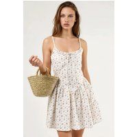 Florales Minikleid mit Bindedetail