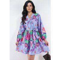 Florales Paisley A-Linien-Minikleid