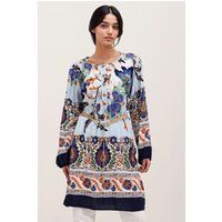 Mini-Tunika-Kleid mit Ethno-Print