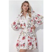 Mini-Hemdkleid mit floralem Muster