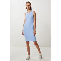 Ärmelloses Geripptes Bodycon Minikleid