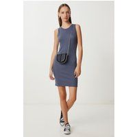 Ärmelloses Ripp-Bodycon-Minikleid