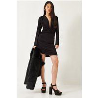 Mini-Kleid mit Raffung und Langarm