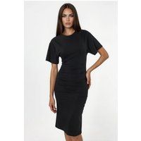 Drapiertes Jerseykleid mit Rundhalsausschnitt