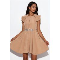 Strukturiertes Minikleid mit Schmetterlings-Detail