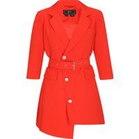Asymmetrisches Blazer-Minikleid mit Gürtel