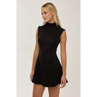 Ärmelloses hochgeschlossenes A-Linien-Minikleid