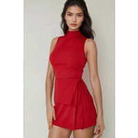 Ärmelloser Playsuit mit hohem Kragen