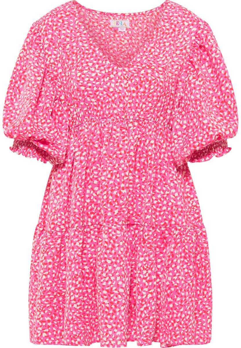 Gestuftes Minikleid mit Puffärmeln