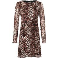 Langärmeliges Minikleid mit Leopardenmuster