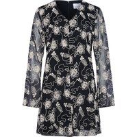 Besticktes Mini-Kleid mit Blumenmuster