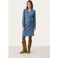 Weiches Wickelkleid in Denim-Optik