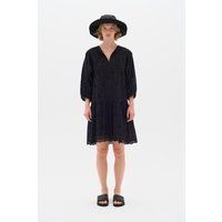 Mini-Kleid mit Lochstickerei und Volant