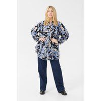 Lockeres Hemdblusenkleid mit abstraktem Muster