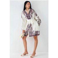 Minikleid mit Paisleymuster und Gürtel