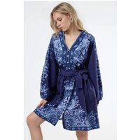 Minikleid mit Paisleymuster und Gürtel