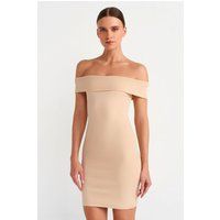 Schulterfreies körperbetontes Mini-Kleid