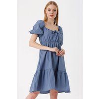 A-Linien-Minikleid mit quadratischem Ausschnitt