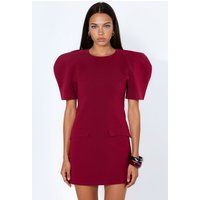 Mini-Krepp-Kleid mit strukturierten Schultern