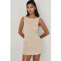 Ärmelloses Skort-Minikleid mit Taschen