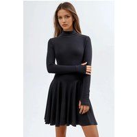 Paneelen-Minikleid mit Rollkragen