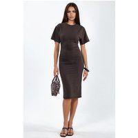 Drapiertes T-Shirt-Midikleid aus Jersey