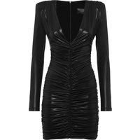 Raff-Minikleid mit Metallic-Finish und V-Ausschnitt