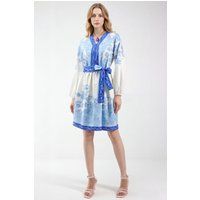 Gemustertes Mini-Kleid mit V-Ausschnitt