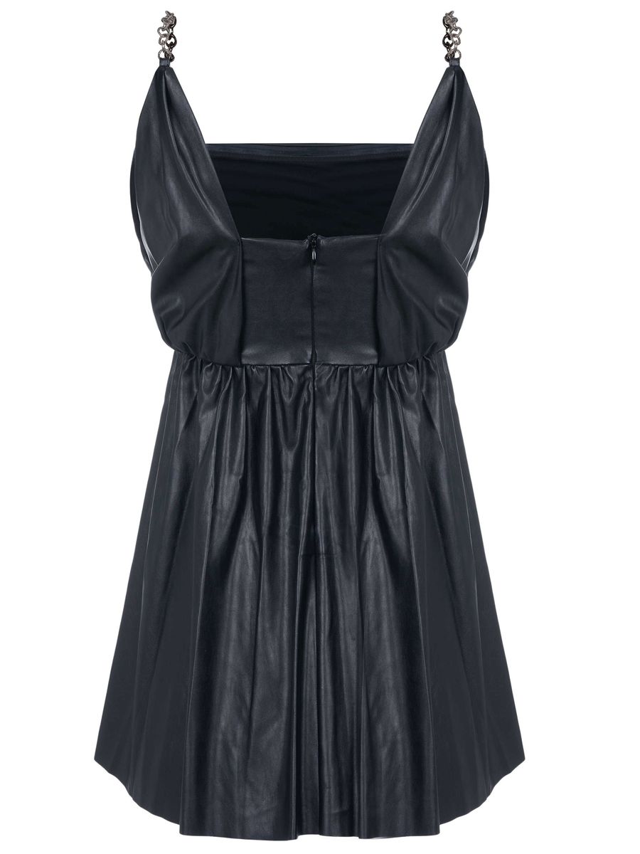 Mini-Kleid im Empire-Stil in Lederoptik