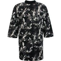 Mock-Neck T-Shirt-Kleid mit abstraktem Print