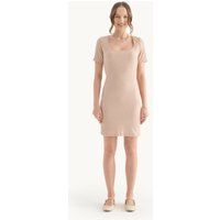 Strukturiertes Bodycon-Minikleid mit eckigem Ausschnitt