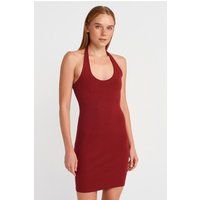 Rippstrick-Minikleid mit Neckholder