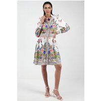Mini-Skaterkleid mit Paisley-Blumenmuster