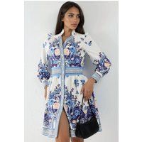 Mini-Skaterkleid mit Paisley-Print