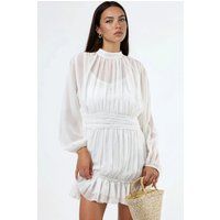 Transparentes Mini-Kleid mit Rüschen