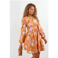 Florales Minikleid mit Knopfleiste