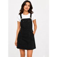 Klassisches Latzkleid aus Suedette-Imitat