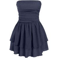 Trägerloses Minikleid mit Rüschenstufen