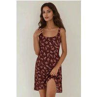 Minikleid mit Blumenprint und U-Ausschnitt