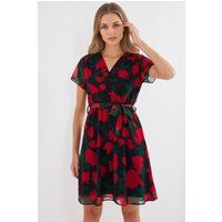 Blumiges Minikleid in Wickeloptik