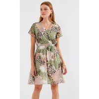 Wickelkleid mit abstraktem Animal-Print
