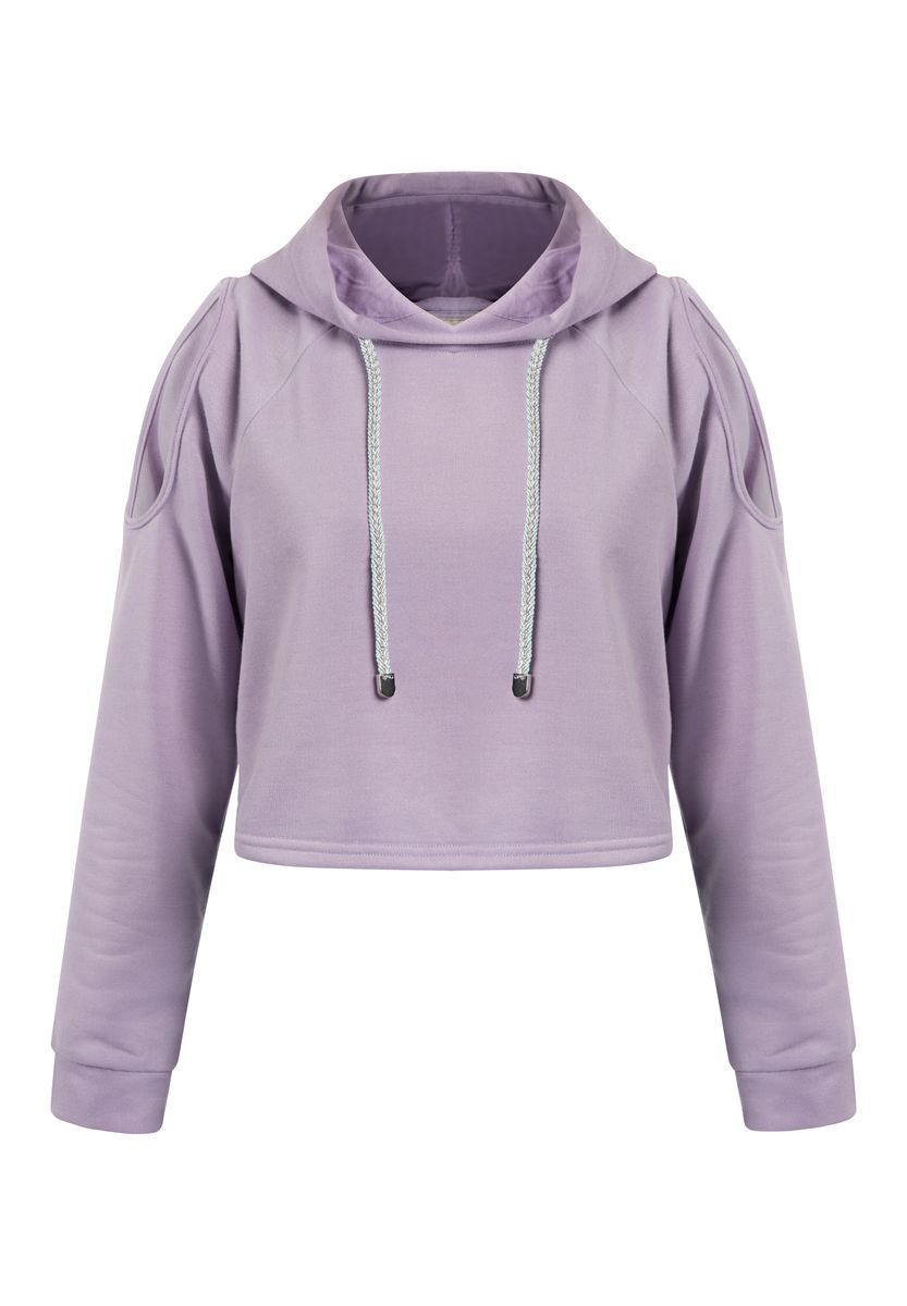 Cropped-Hoodie mit Schulterausschnitten