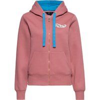 Retro Kapuzensweatjacke mit Grafik-Print