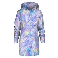 Holografisches Oversize-Hoodie-Kleid