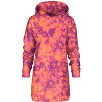 Oversize Hoodie-Kleid mit Batik-Muster