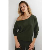 Relaxed-Fit Sweatshirt mit asymmetrischem Ausschnitt