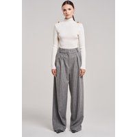 Eleganter gerippter Merino-Rollkragenpullover