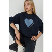 Sweatshirt mit Rundhalsausschnitt und Herz-Print