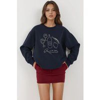 Bedrucktes Sweatshirt mit Rundhalsausschnitt